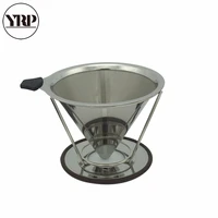 v60 stainless steel cone coffee filter dripper double layer mesh holder infuse home coffee maker barista kitchen tools drip