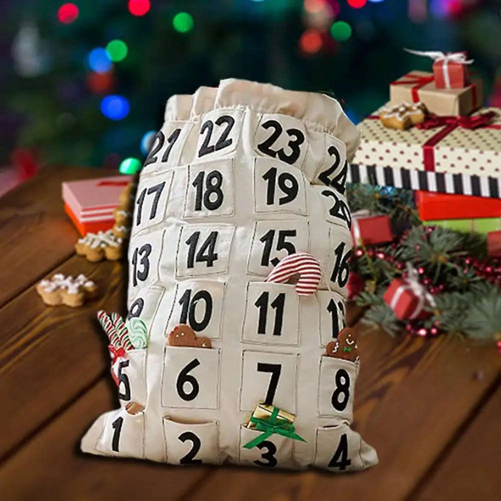 

Рождественские мешки с Санта Клаусом, Рождественская веревка, плетенпосылка упаковка для хранения, большие подарочные мешки, сумка-Органай...