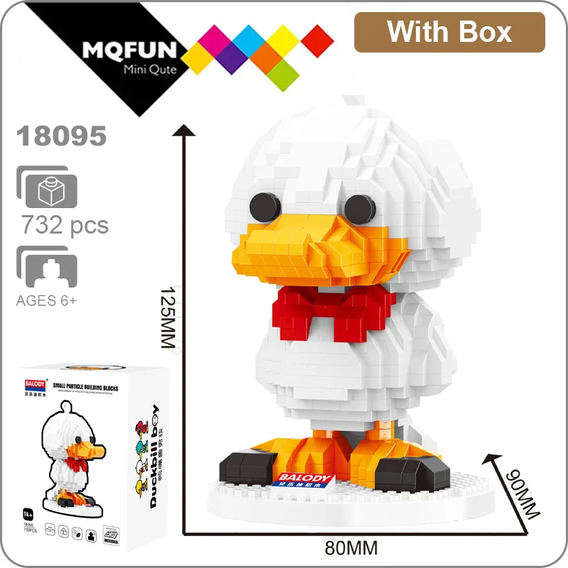 3D модель мультяшного утка Balody Duckbill сделай сам мини конструктор с бриллиантами
