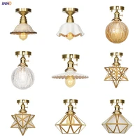 iwhd nordic style copper led ceiling light fixtures bedroom living room lights switch glass ceiling lamp lighting lampara techo