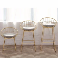 Modern Bar Stools Metal Bar Chair Gold High Barstool Dining Chair Iron Leisure Chair Stool Home Coffee Counter chair