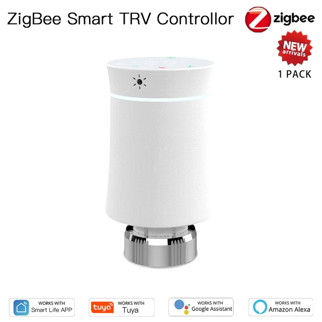 

Moes Tuya ZigBee3.0 New Radiator Actuator Valve Smart Programmable Thermostat Temperature Heater TRV Alexa Voice Control 1PC