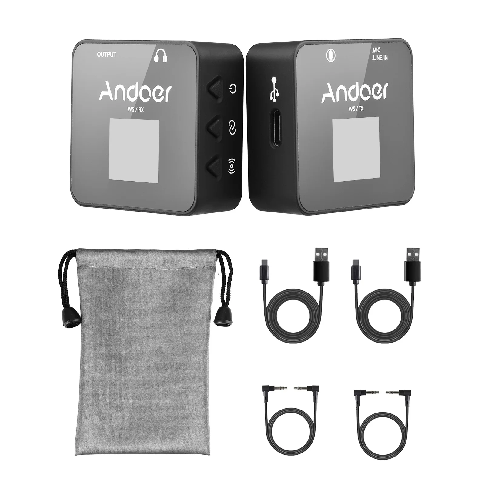 Беспроводная микрофонная система Andoer HS-60 UHF (передатчик и приемник) с