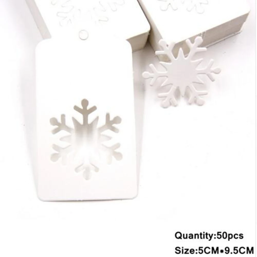 

50PCS Christmas Paper Tags Handmade/Thank You Multi Style Crafts Hang Tag With Rope Labels Gift Wrapping Supplies Wedding Favors