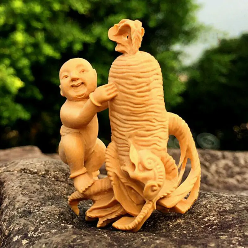 CC006-7 5*6*4 5 см резные резьба из самшита фигурка-Милая для младенцев-мальчиков