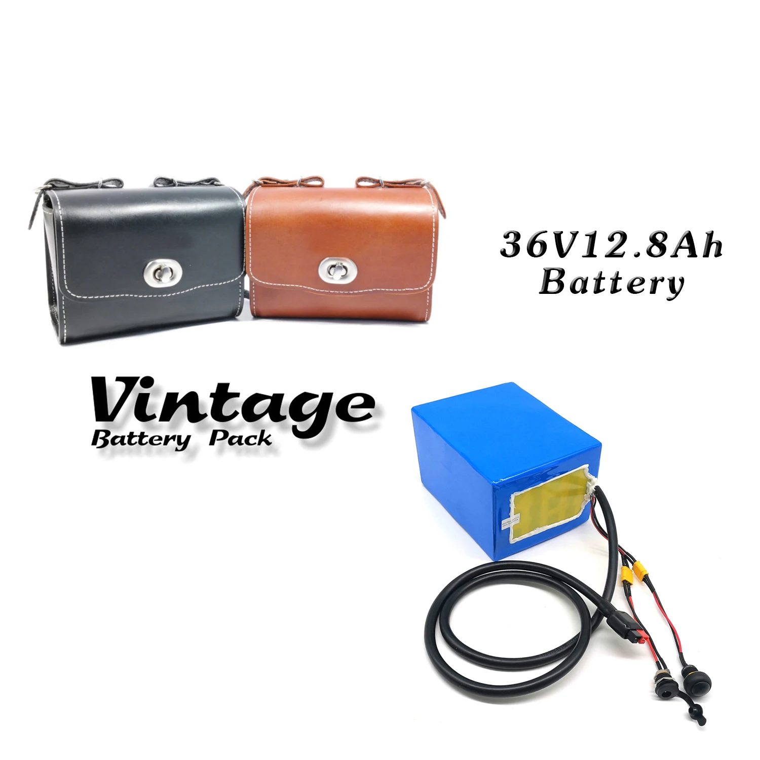 

eBike Li Battery Vintage Bag 36V 12.8Ah 18650 LG3200 Ebike Cycling Lithium Pack Battery with 36V2A Charger