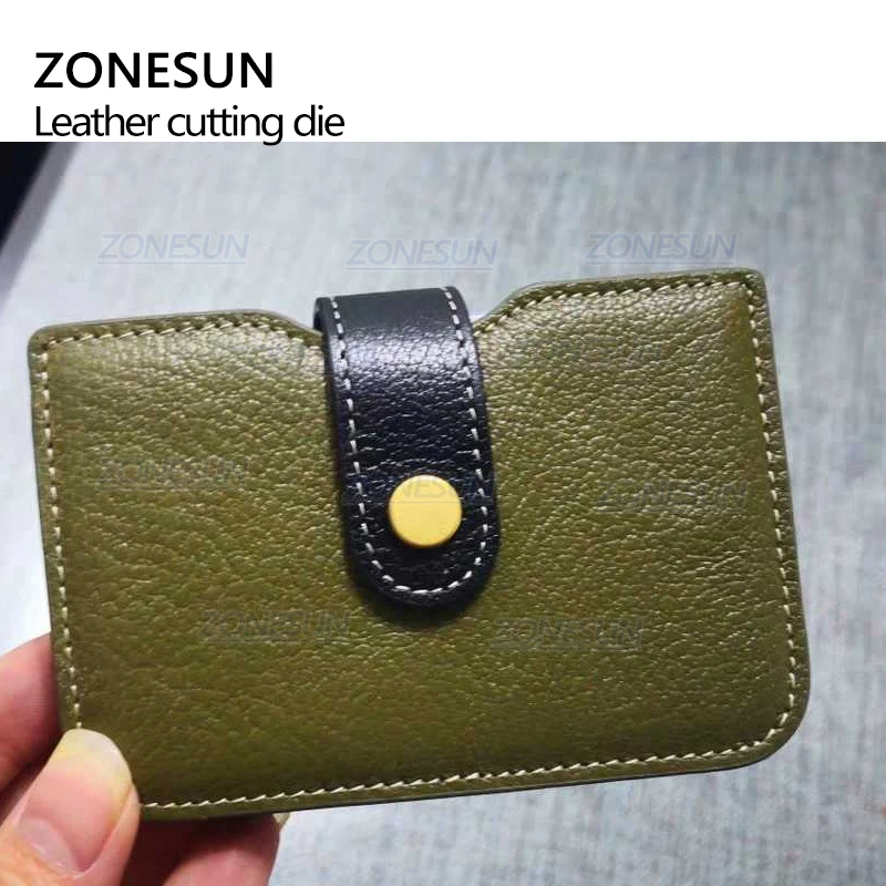 ZONESUN кредитный держатель для карт Портмоне на заказ кожаный Режущий инструмент