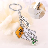 gta5 movie game grand theft auto v keychain metal key rings holder for fans car chaveiro chain for men women jewelry