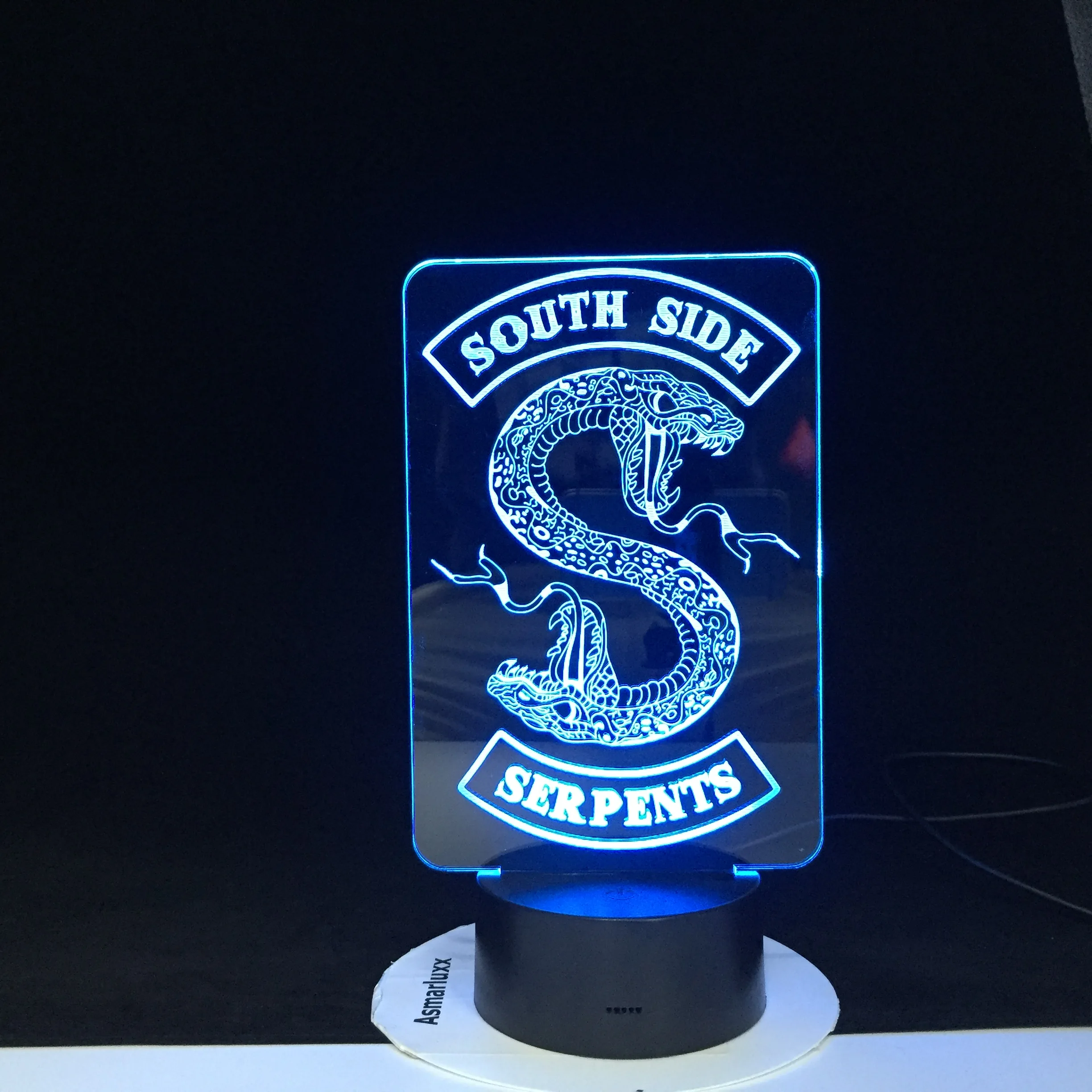 

The South Side Serpents Snake Logo TV Series Riverdale 3D Led Night Light Bedroom Decor Friend Birthday Present Table Lamp