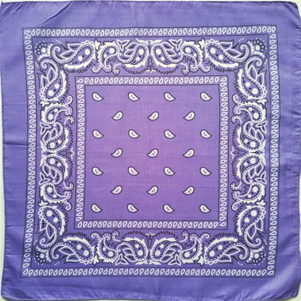 light purple bandana Новое поступление, унисекс, хип-хоп, черная бандана, модный головной убор, повязка на голову, шейный шарф, повязки на запястье, квадратные шарфы, платок с принтом - Цвет: light purple bandana