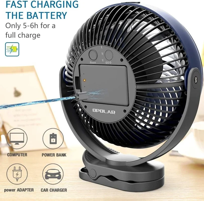 8 дюймовый вентилятор с прищепкой для приготовления пищи на воздухе Офис траве