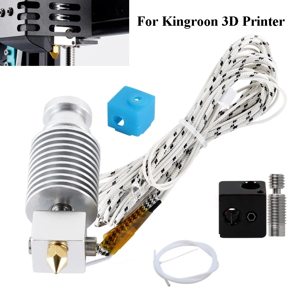 Kingroon KP3S KP5L Extruder Parts Heatbreak Heated Block Silicon Case Thermistor DIY Spare Fan for Kingroon 3D Printer KP3S KP5L