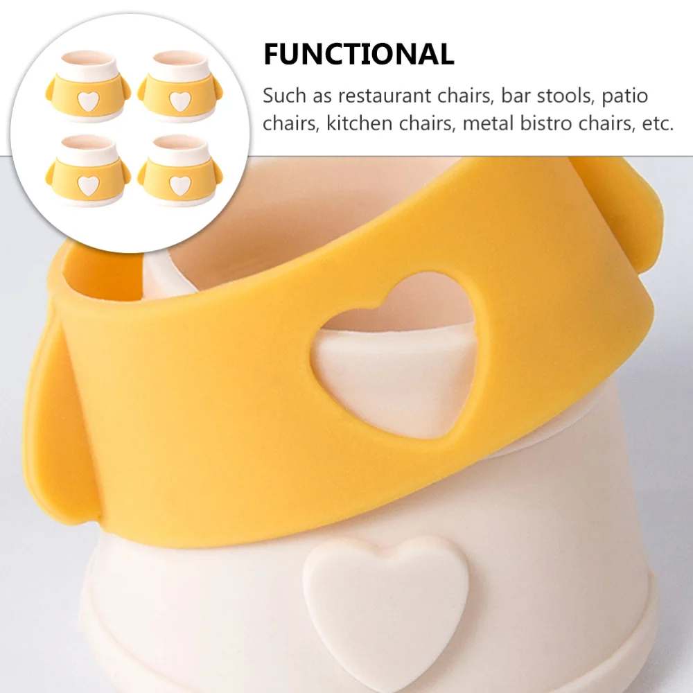 

4pcs Heart-shaped Furniture Silicon Protection Covers Silicone Chair Protector