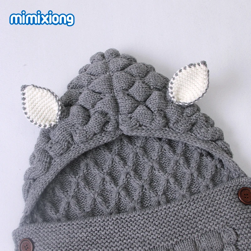 Спальные мешки для новорожденных с кроликом из мультфильма, вязаные детские коляски, спальные мешки, зимняя теплая пеленка для новорожденных, обертывание конвертов 0-6 м