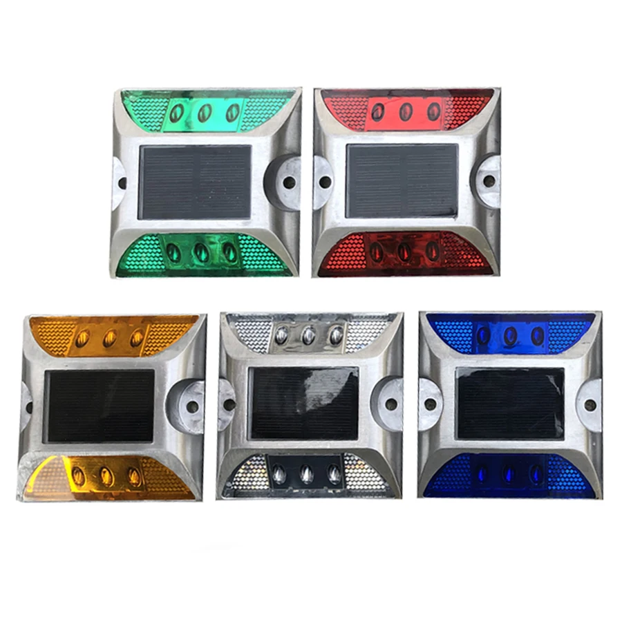 

Outdoor Waterproof LED Warning Step Lights Solar Dock Deck Lights Solar Driveway Markers Light For Stair Garden Pathway