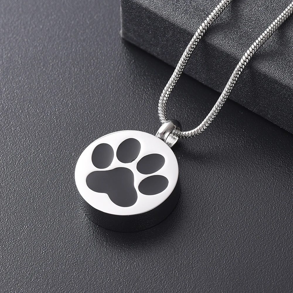 

Cremation Jewelry Urn Necklace for Ashes for Pet, Paw Print Memorial Ash Jewelry, Keepsake Pendant for Pet's Cat Dog's Ashes