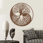 Большое Древо жизни Инь Ян классические настенные наклейки дерево точка настенные наклейки спальня гостиная детская виниловая художественная роспись Декор 1737