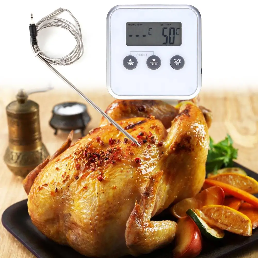electronic thermometer timer food meat temperature meter gauge with probe free global shipping