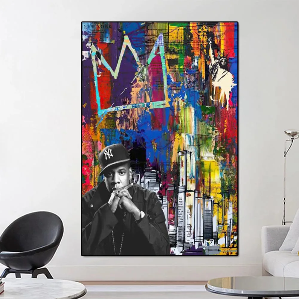 

Famous Graffiti Street Hip Hop Rapper Canvas Painting Singer Posters And Prints Wall Art Picture For Living Room Home Decoration