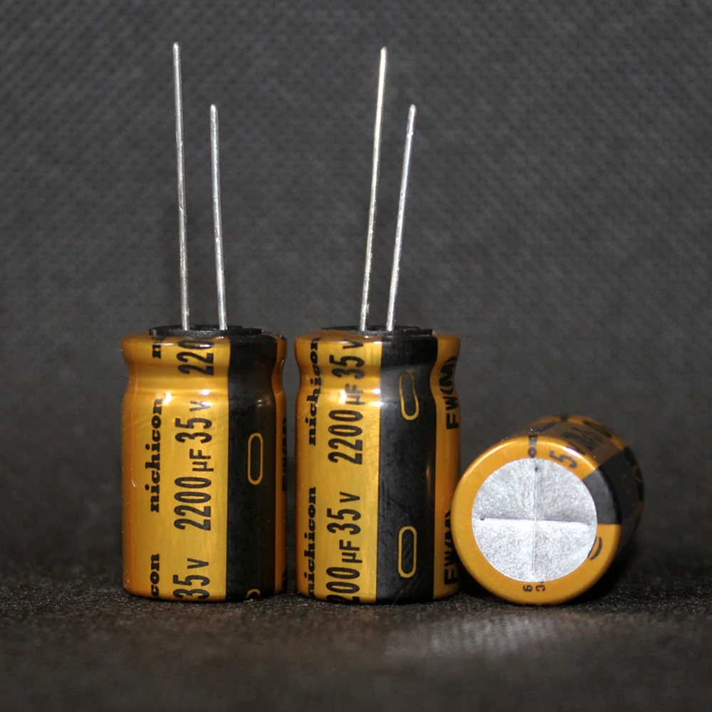 2шт-20шт Nichicon 2200мкФ 35В 16*25мм FW Конденсатор Шаг 7,5мм 85 ℃ 35В/2200мкФ Золотые аудиофильские электролитические конденсаторы для фильтрации
