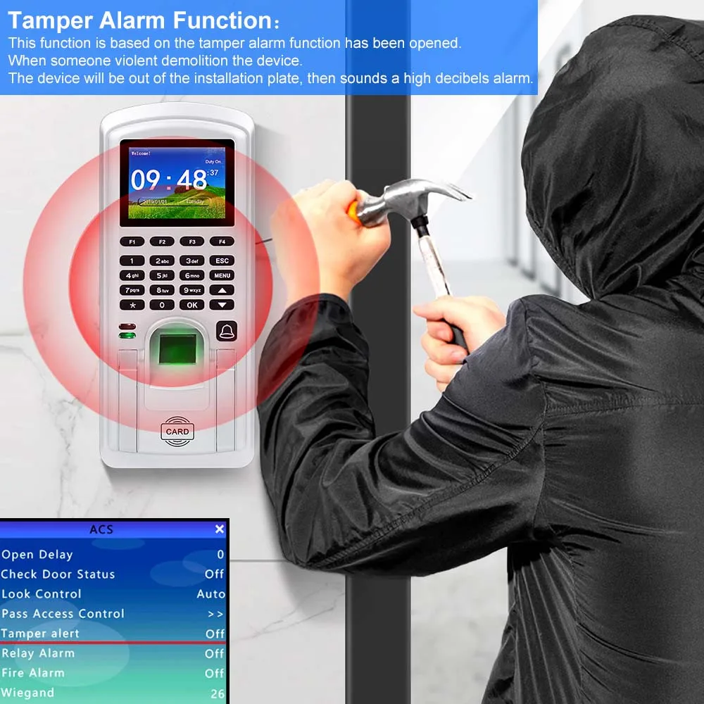 Система RFID контроля доступа по отпечаткам пальцев TCP/IP|Обслуживание электрики| |