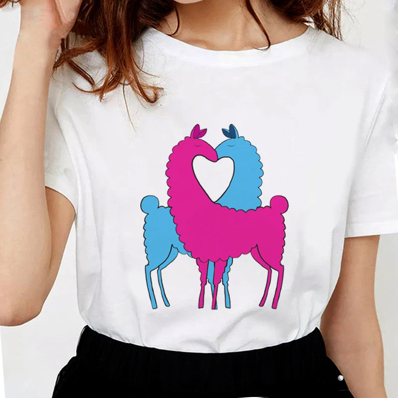 

Милые футболки Lllama love, женская летняя модная футболка с принтом Lllama, мягкие хлопковые футболки с графическим принтом, женские белые топы