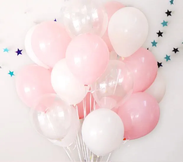 L pink White Tran 20 шт./лот мяты зеленые шары или белый латексный шар 10 дюймов Тиффани синие вечерние принадлежности свадебное событие Вечеринка День Рождения Декор - Цвет: L pink White Tran