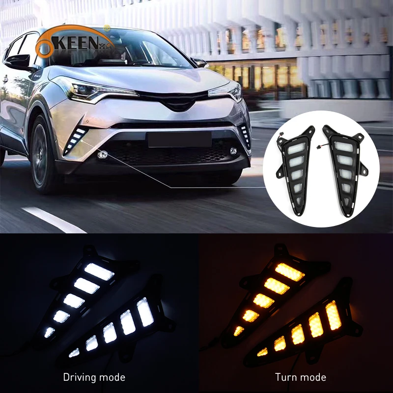 2 шт. светодиодный DRL Дневной светильник для Toyota C HR ЧР 2016 2017 2018 2019 автомобильные