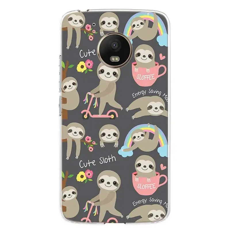 sloth cute animals phone case for motorola moto g9 power g8 g7 play g6 plus g5 g30 one fusion vision action e6 e5 cover shell free global shipping