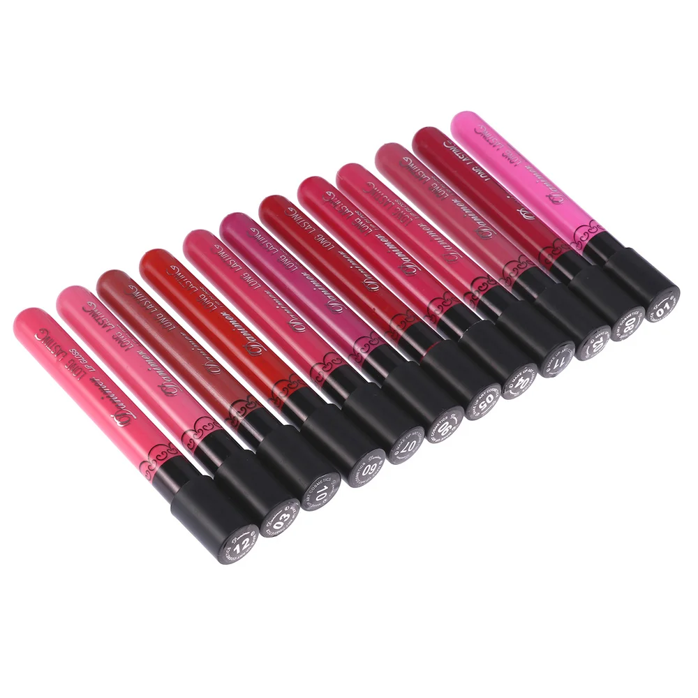 

12pcs Assorted Color Liquid Lipstick Waterproof Matte Lip Cream Lipgloss Super