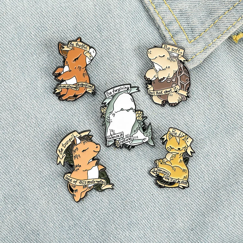 Брошь на лацкан с эмалью изображением котенка пони мультяшного животного Кита