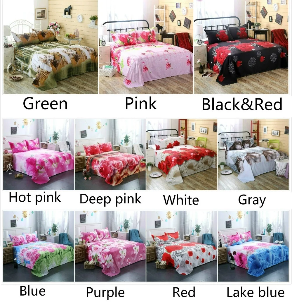 Комплект постельного белья с 3D рисунком красной розы из 3 предметов королевы без