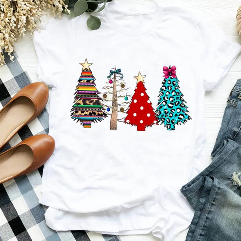 Женская футболка с леопардовым принтом на новый год Осень зиму|Футболки| |