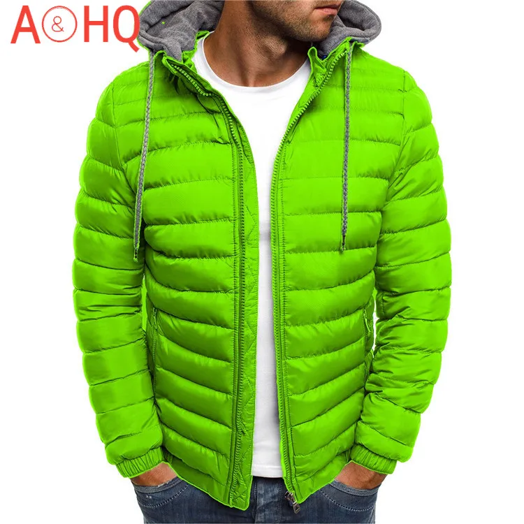 

Парка мужская на молнии, повседневная стеганая куртка с капюшоном, приталенный силуэт, на хлопковом наполнителе, уличная мода, Осень-зима