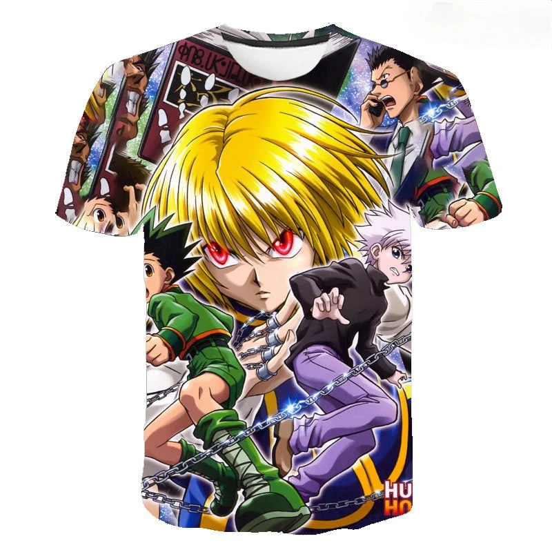 

Модная летняя футболка Hunter X Hunter с 3D принтом, повседневные рубашки с коротким рукавом для мужчин и женщин, повседневные топы в стиле Харадзюк...
