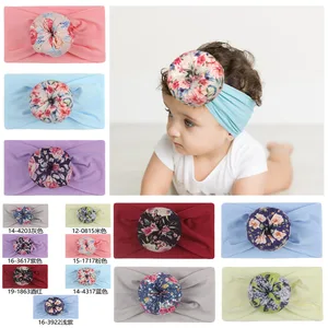 Для маленьких детей с цветочным принтом; Вязаная повязка на голову, мягкая эластичная широкая повязка на голову для девочек принцесса женские аксессуары для волос подарок реквизит для фотосессии