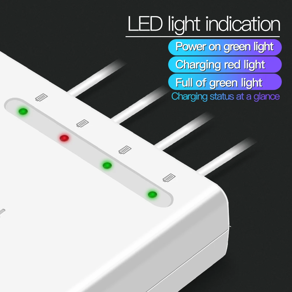 Зарядное устройство 6 в 1 с двумя USB портами и поддержкой быстрой зарядки|Зарядные