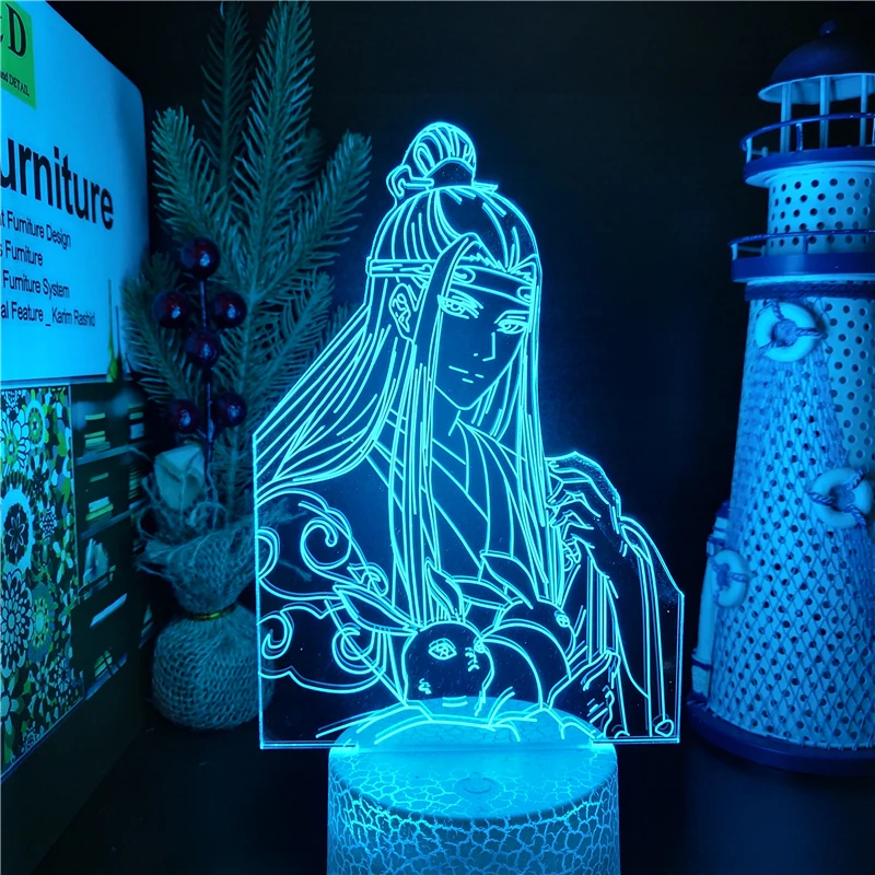 Светодиодная панель Mo Dao Zu Shi Lan Zhan аниме-фигурка 3D иллюзия светсветильник для