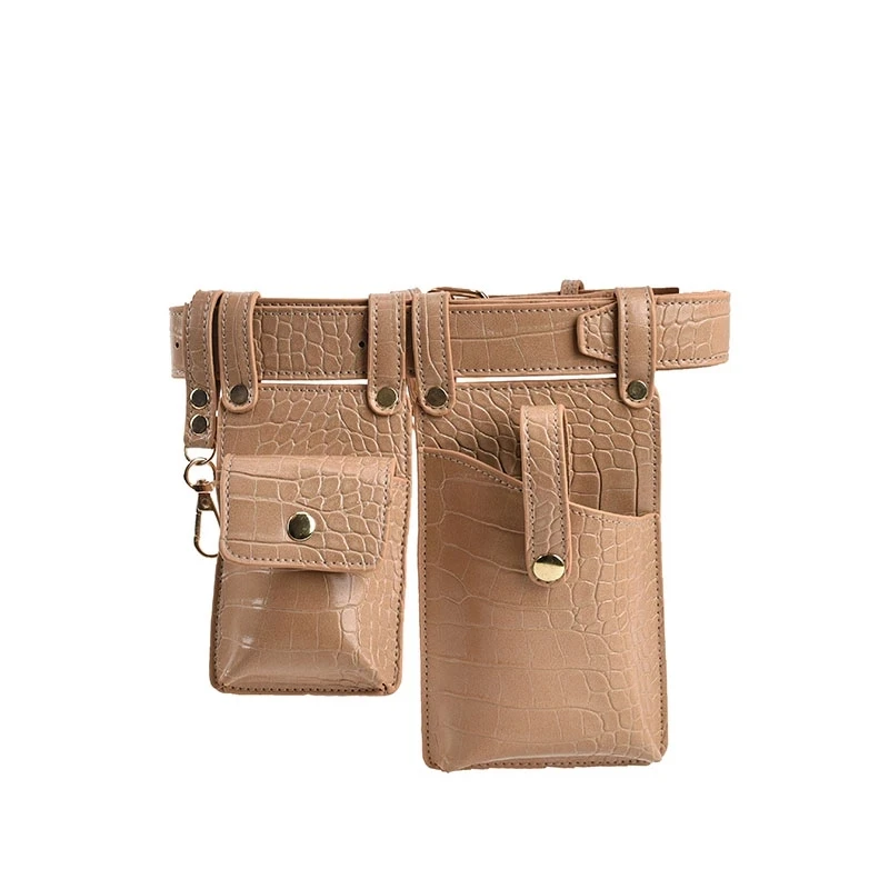 Женская поясная сумка Fanny Pack кожаная неправильной формы винтажная повседневная