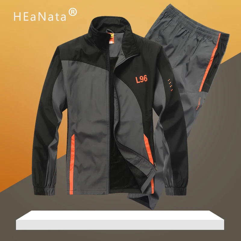 Мода 2020 новый спортивный костюм мужские комплекты из двух предметов