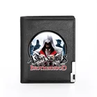 Новинка 2021, модный мужской и женский короткий кошелек из искусственной кожи с изображением убийцы, кошелек для удостоверения личности и кредитных карт