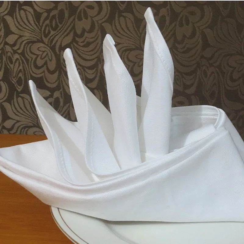 Отель хлопок и Полиэстеровая салфетка ткань рта чистый белый украшение дома