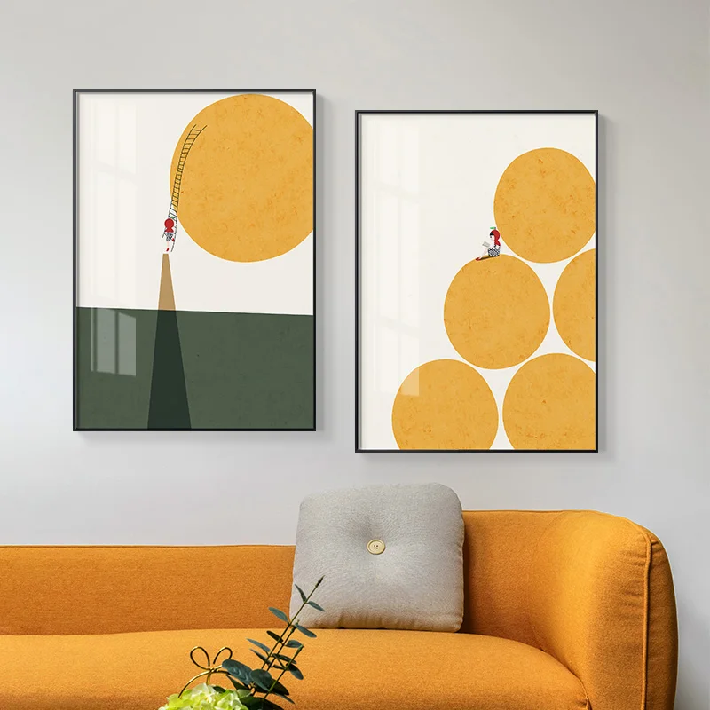 

Cartoon Fruit Girl Paintings Wall Art Nursery Canvas Painting Wall Picture Nordic Picture kid’sRoom Decor Picture Unframed
