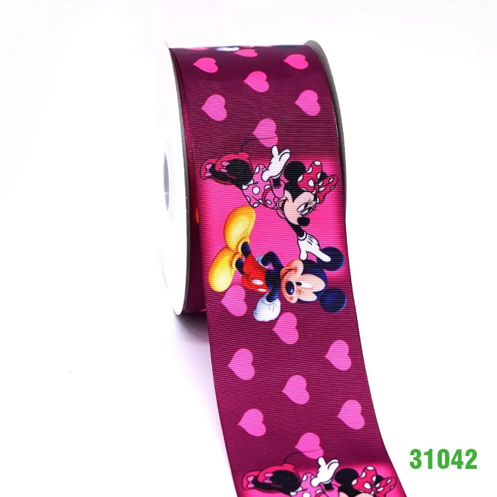 50 ярдов мультфильм напечатанный grosgrain ленты 31031 - Цвет: 31042
