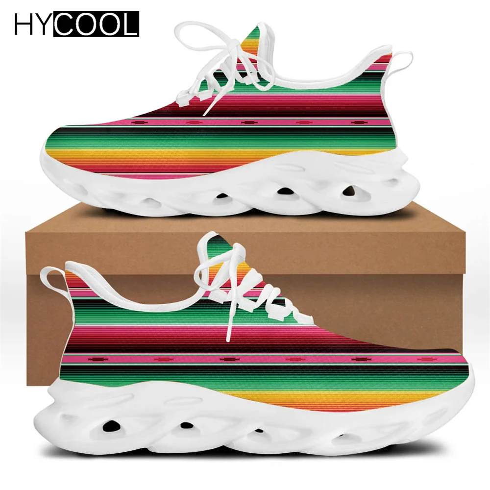 

HYCOOL Women Men Sneakers Breathable Running Shoes Mexican Print Pattern Mesh Air Ccomfortable Sport Gym Athletic Chaussure