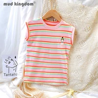 mudkingdom t shirts dress for girls knitting stripe print crew neck long straight casual dresses toddler drop shoulder clothing