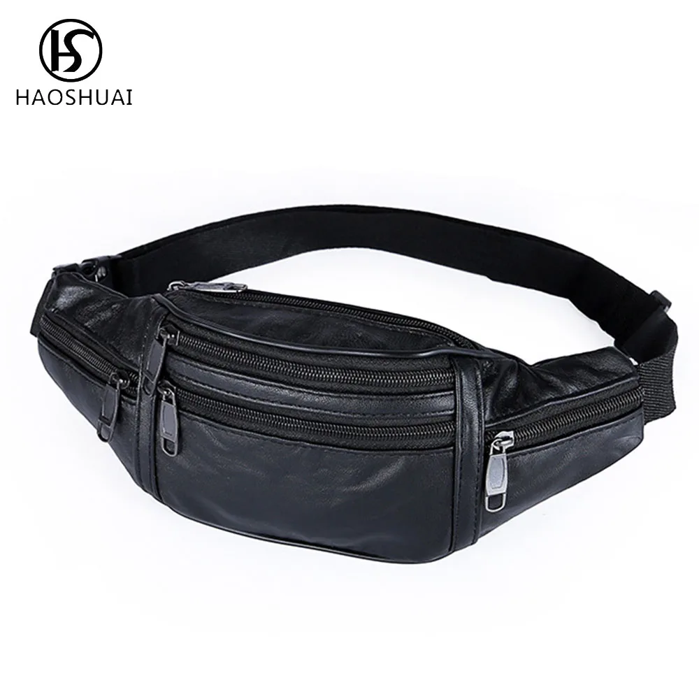 Поясная Сумка мужская из натуральной кожи|hip belt bag|brand waist bagwaist bag |