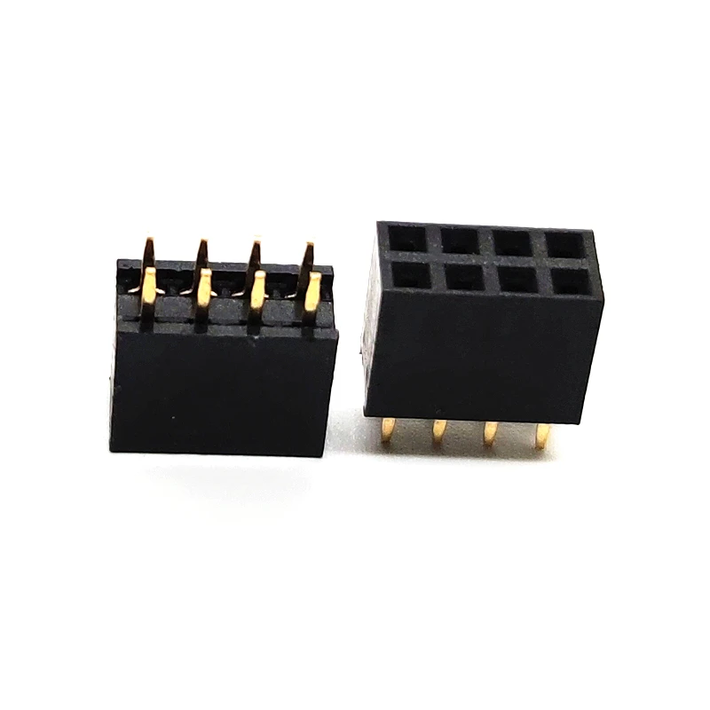 50 шт. 2x4 Pin 2 54 мм двухрядный гнездовой штырьковый разъем 8P гнездо разъема ПП|connector