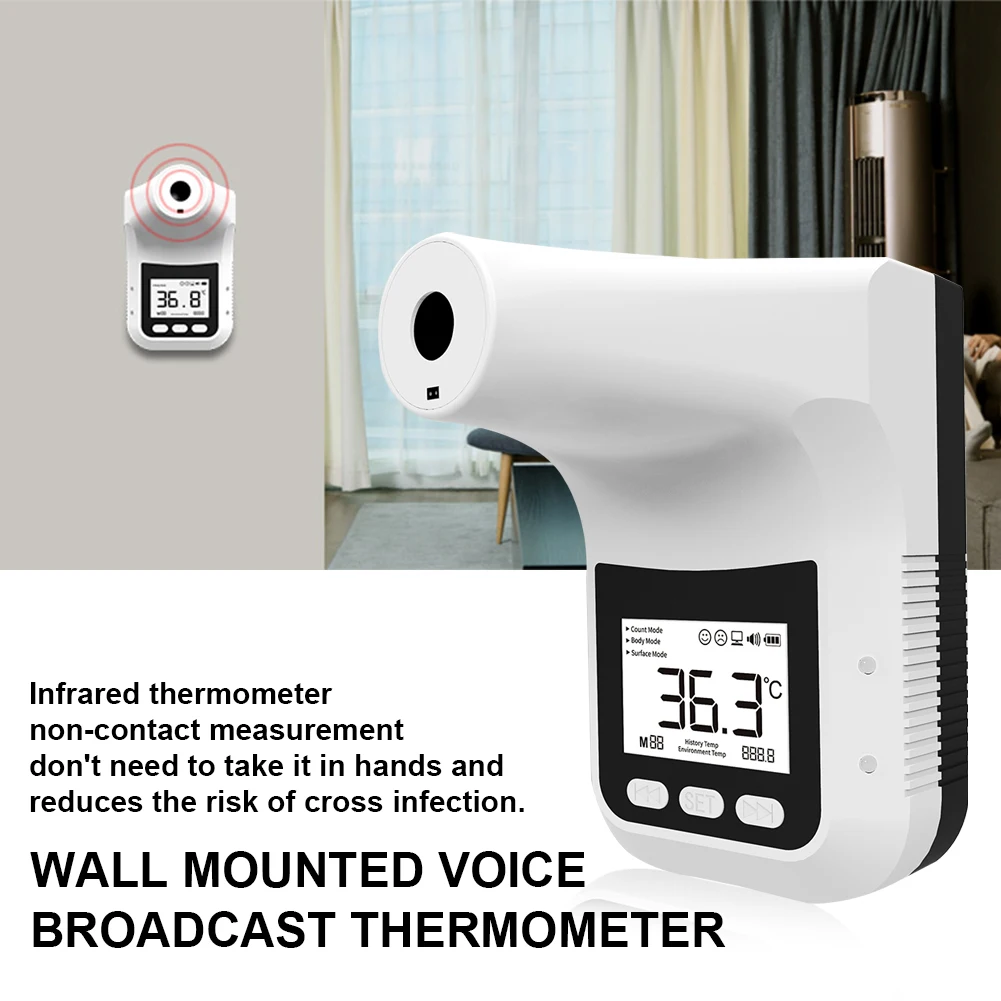 Бесконтактный USB Перезаряжаемый температурный комнатный настенный с ЖК экраном