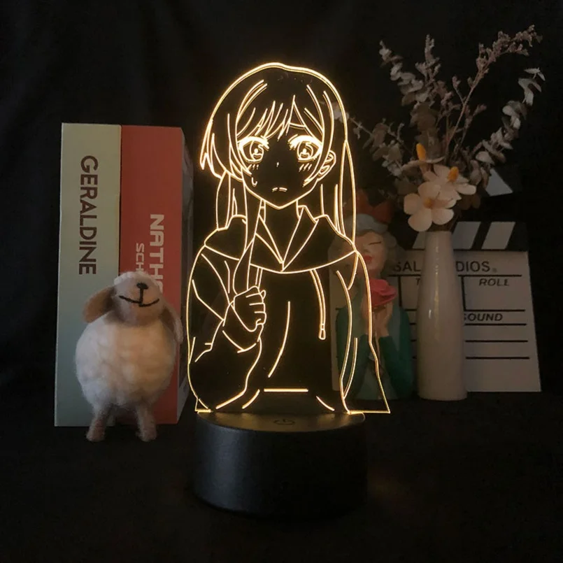 

Smart Night Club Light LED Anime 3D Neon Lava Lamp USB Kanojo Okarishimasu Chizuru Ichinose APP Control Nightlight Kids Gift